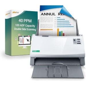 imagePlustek PS3140U Duplex Document Scanner Citrix Ready ampamp Twain Support for PC and Mac Scan and Save Batch Documents
