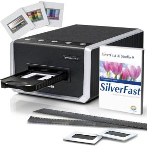 imagePlustek OpticFilm 135i Ai  ProQuality Film ampamp Slide Scanner with 3rd Generation Lens System Bundle SilverFast Ai Studio 9  Advanced IT8 Calibration Target 3 Slide
