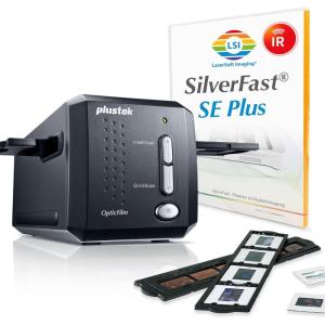 imagePlustek OpticFilm 8200i SE  35mm Film ampamp Slide Scanner 7200 dpi  48bit Output Integrated Infrared DustScratch Removal Bundle Silverfast SE Plus 9  Support Mac and PC