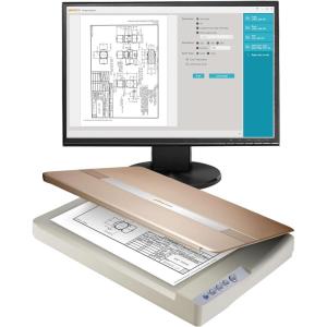 imagePlustek OpticSlim 1680  High Speed Large Format Flatbed Scanner scan Tabloid Size in 3 Seconds Dual View Function Enable You to Quickly Check The Image Adjustment Effect