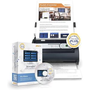 imagePlustek PSD300 Plus Document Scanner with ADF Directly scan to Cloud SharePoint Office 365 and Builtin Barcode Recognition Function